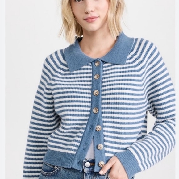 Marea by Liz Joy Coastal Striped Cardigan - Blue and Ivory XS - Picture 12 of 12
